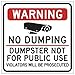 STOPSignsAndMore - No Dumping Dumpster Not For Public Use Magnetic Sign - 18x18 - Reflective | Magnum Magnetics 30 Mil