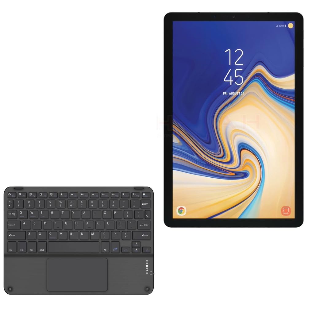 BoxWave Keyboard Compatible with Samsung Galaxy Tab Advanced2 Wi-Fi - SlimKeys Bluetooth Keyboard with Trackpad, Portable Slim TouchPad - Jet Black