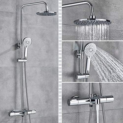 Set miscelatore termostatico per doccia a pioggia da bagno, rubinetto girevole per vasca da bagno, doccia con acqua calda e fredda cromata, montaggio a parete Beauty Comes