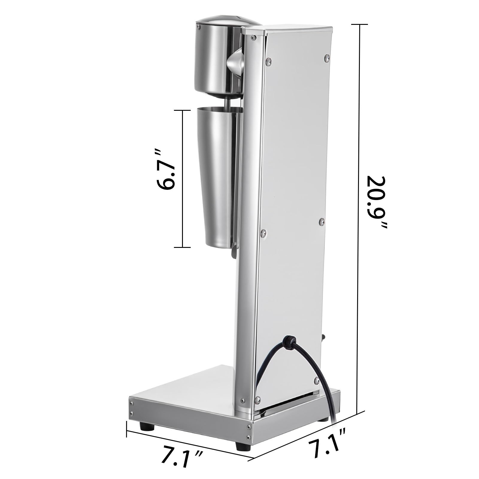 Máquina de batidos comercial, batidora de té de burbujas de leche de cabeza única eléctrica de acero inoxidable de 800 ml