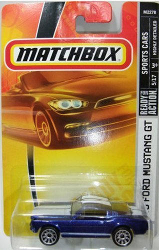 Amazon.com: Matchbox Sports Cars 65 Ford Mustang GT Blue Detailed