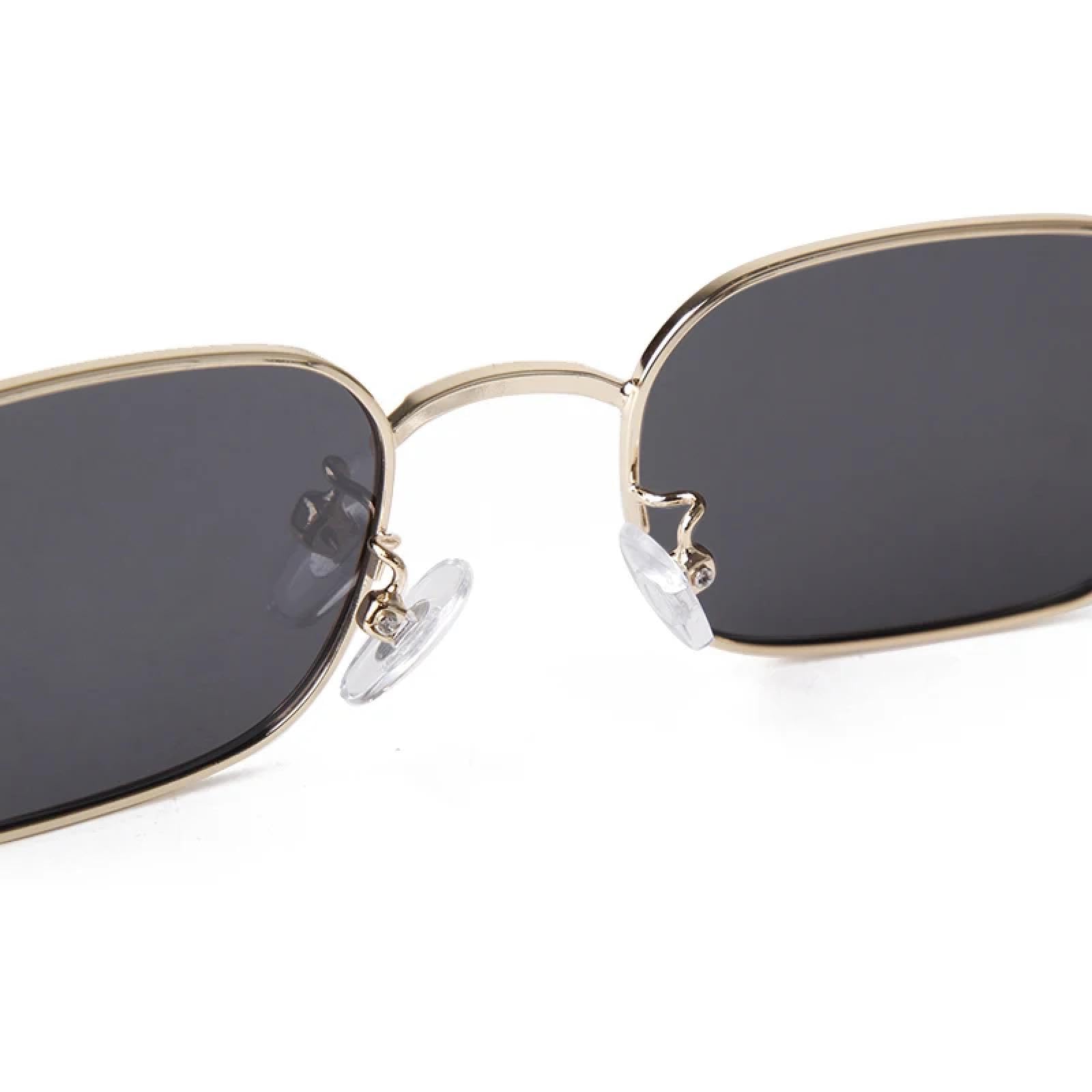 Rechteckige polarisierte Sonnenbrille Retro kleiner schmaler Rahmen getönte Sonnenbrillen UV400