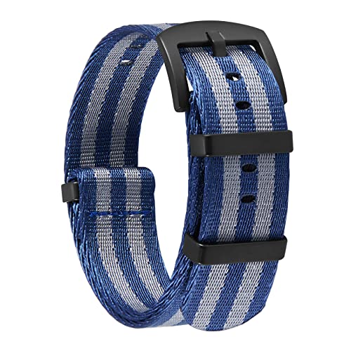 Image of BINLUN Nylon Watch Band Thick G10 Premium Ballistic Nylon Multicolor Replacement Watch Straps with Silver /Black Stainless Steel Buckle for Men Women 18mm 20mm 22mm 24mm