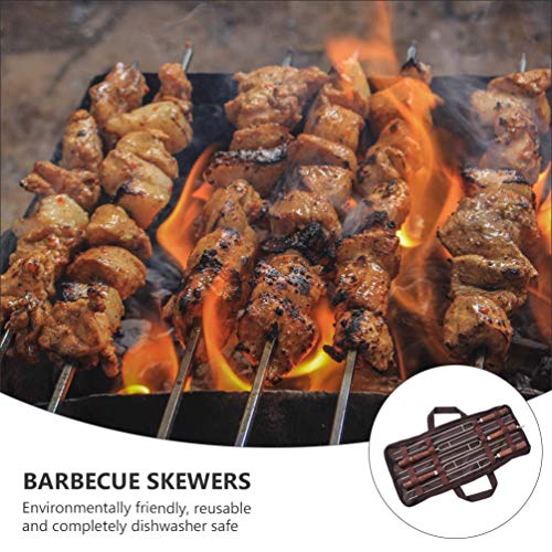 Angoily 5Pcs Espetos de Churrasco Duplo Prong Grelhar Espetos Espetos De CHURRASCO de Aço Inoxidável