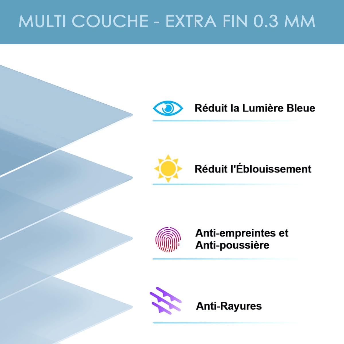 KARYLAX - Protection d'écran Anti-lumière bleue, Filtre Anti-reflet, Film Anti Rayures, Protection des yeux Compatible pour ecran iiyama XU2493HSU-B6 23.8"
