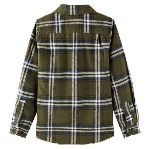 DILBYKE Boys' Button Down Shirt Long Sleeve Casual Plaid Woven Shirts for Kids, Soft Cotton2