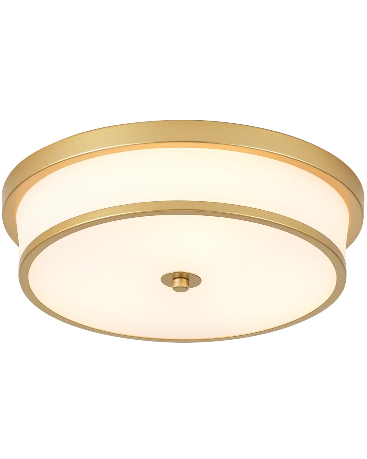 16 inch Flush Mount Ceiling Light, 3-Light Close to Ceiling Light Fixtures with Gold Finish for Livingroom Bedroom Kitchen Diningroom (Gold)