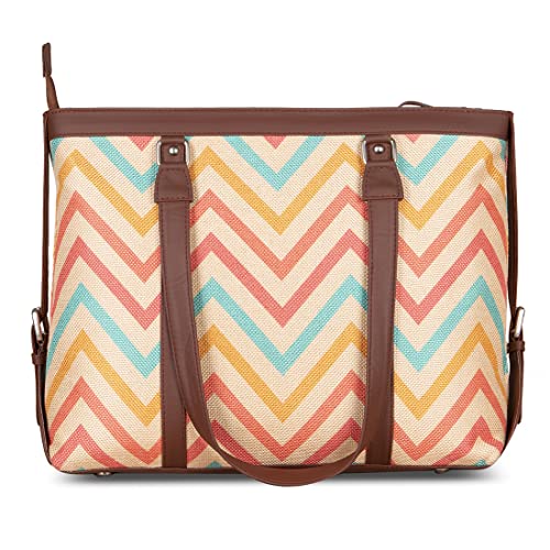 Image of ZOUK Women's Vegan Handcrafted WavBeach and FloMotif - Office Bag Combo