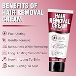 Hair Removal Cream for Women, Crema Depiladora Para Mujer, Fast-Acting, Effective Painless Flawless Depilatory Cream for Legs, Arms, Underarms, Stomach, Pubic Area and Bikini Line 120g - Image 2