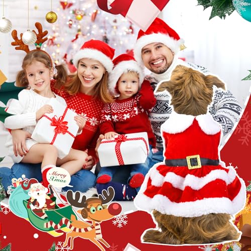 Disfraz de Perro Santa Claus con Falda de Terciopelo Rojo S miniatura 6
