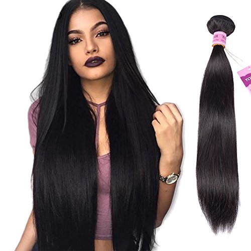 Aigemei 8A Virgin Brazilian Straight Hair one Bundle Deals 100% Unprocessed Virgin Human Hair Weaving Remy Human Hair Extensions 100g Natural Black Color 20"