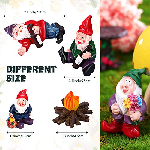 Jetec 10 Pieces Garden Mini Gnome Ornaments, Garden Dwarf Micro Landscape Decoration, Miniature Fairy Garden Statue Accessories For Outdoor, Potted Plant, Desktop #TOP6