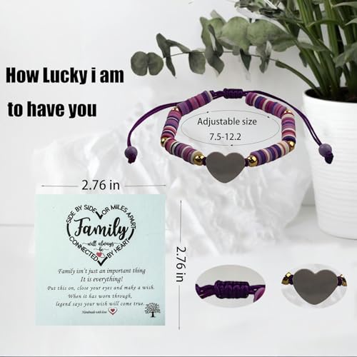 Image of KIDZVEFUN Mother Daughter Bracelets, 3Pcs Matching Hearted Bracelets for Mommy Daughter Son Friends Christmas Day Presents Touch Permanent Gift Mother's Day