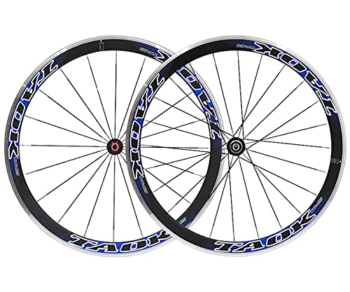 700C Rennrad Laufradsatz V-Brakes Hohlkammerfelge Fahrrad Laufradsatz Vorne Hinten Radsatz 100mm*130mm Für 9 10 11 Speed (Color : Blue, Size : 700C) Cover
