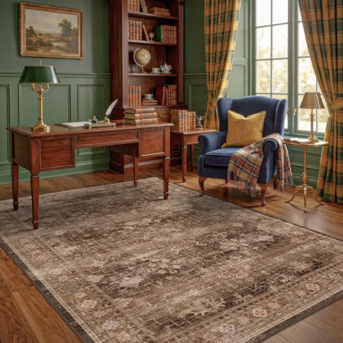 Hazo Haus Boho Taupe 5x7 Living Room Rug