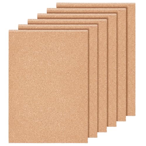 BENECREAT 6 Stück Korkplatte, 6 mm Dick Sandbraunes Korkbrett, 30x21cm Isolierte Korkuntersetzer Für Hot Pads In Der Küche, Untersetzer Und Ankündigungshintergründe