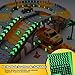 Autorennbahn ab 3 4 5 6 7 8 Jahre, 264 Stück 5 Cars Bagger Spielzeug Autorennbahn Rennbahn 2 Glow Elektroautos,3 Bauwagen,Flexibles DIY Gleis-Set Flexible Track Kran Spiele (Rennbahn)