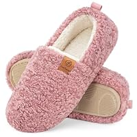 EverFoams Damen Warme Hausschuhe Kunstwolle Memory Foam Geschlossen Pantoffeln, rose, 38/39 EU