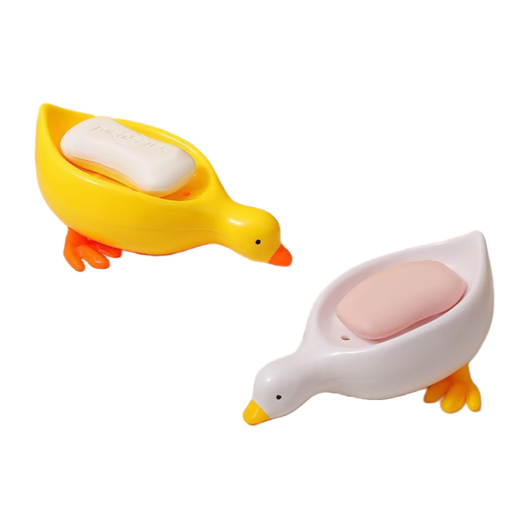 2Pcs Soap Tray,Self Draining Soap Dish Holder,Cute Duck Shape Soap Dish,Bathroom, Bathtub, Kitchen Sink Soap Box-image-47