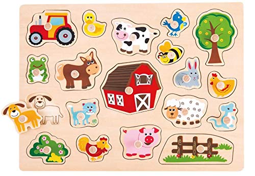 Lelin Puzzle Farm Wooden Puzzle Insert Puzzle Motor Skills Learning Toy