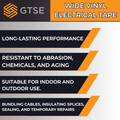 Image of GTSE Wide Brown Electrical Tape, 1 Roll - Waterproof, Industrial Grade Vinyl, 2 in x 66ft- Strong Self-Adhesive PVC Electric Tape for Wire Insulation, 7 Mil, 600V - UL /CSA Listed