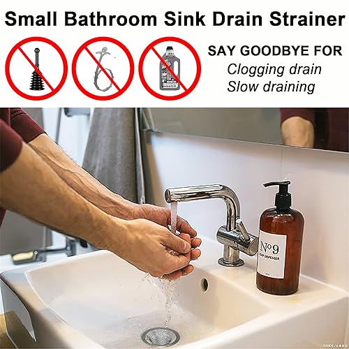 Seatery FBA-BSINK-STR-M100-2 1.0 Inch Small Drain Strainer, Drain Mesh Basket, Bathroom Sink Drain Strainers thumb #5