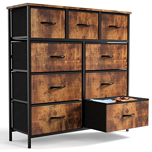 Sweetcrispy 8 Dressers, 9 Drawers, Rustic Brown #TOP22