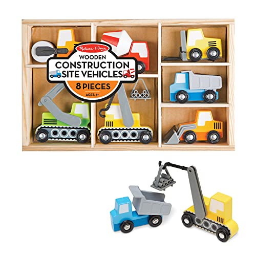 Melissa & Doug Wooden Construction Site Vehicles with Wooden Storage Tray (8 pcs) image 6