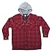 North 15 Men's Hooded Flannel Shirt - Polar Fleece Lining, Zipper Front