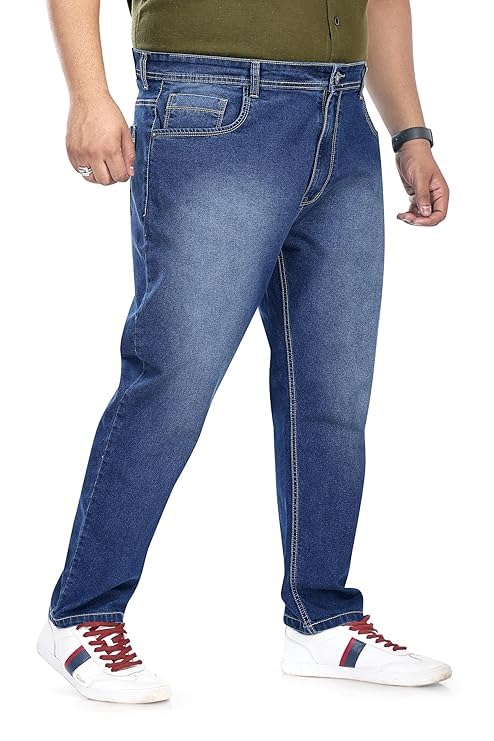 Image of Pluss Tribe - Plus Size Jeans for Men - Denim Jeans - Ideal for Casual, Office Available Sizes : 40 to 52
