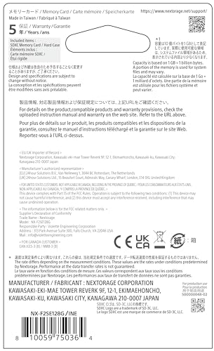 undefined Nextorage 日本メーカー UHS-II V60 128GB SDXC SDカード最大読出し速度280MB/s 最大書込み速度100MB/s 4K録画 F2SEシリーズ NX-F2SE128G ネクストレージ メモリカード の商品画像 10