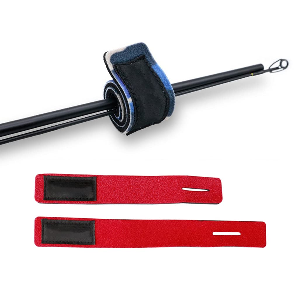 JSGHGDF Reusable Fishing Rod Tie Nylon Holder Strap Fastener Hook Loop Cable Cord Belt Tackle Box Accessories