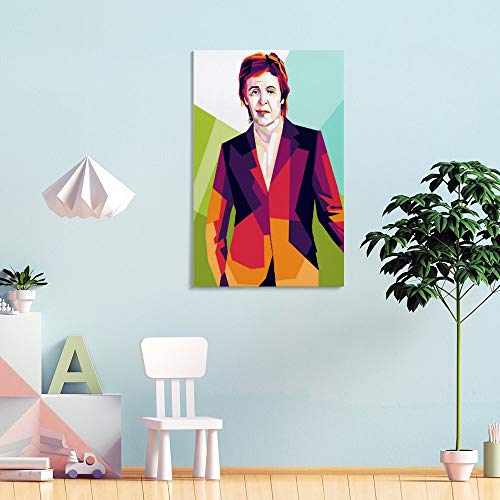 ASDYO Paul McCartney Poster décoratif sur toile Motif groupe de rock des Beatles 50 x 75 cm - Les Beatles, Paul McCartney, John Lennon, RIngo Starr, George Harrison ASDYO Paul McCartney Poster décoratif sur toile Motif groupe de rock des Beatles 50 x 75 cm – Image 5