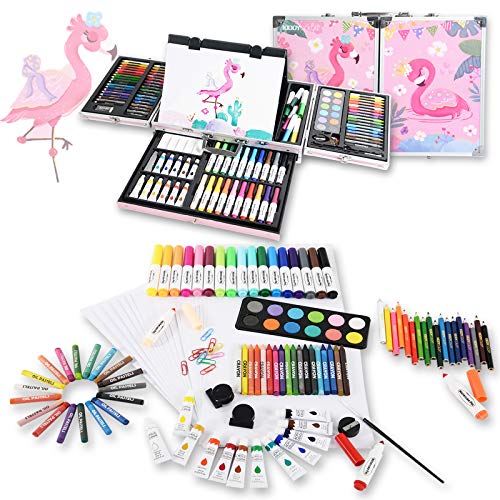 image for KIDDYCOLOR 135Pcs Painting Drawing Art Set for Kids with Sketchpad Alu