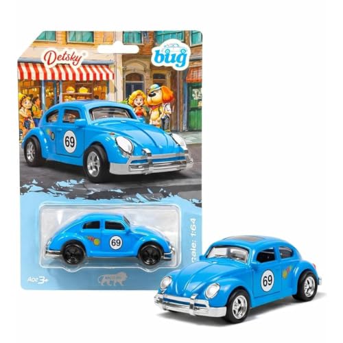 Image of Premium 1:64 Scale Die Cast Metal Toy Car Mini Collectible Vehicle with Free Rolling Wheels Realistic Metal Body Display Model for Kids Boys Girls Blue Color
