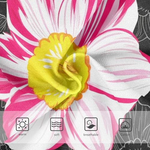 Pink Daffodil Flowers Black Cute Panties Girl Toddler Underwear Floral Cotton Print Kids Briefs Undies 2t3