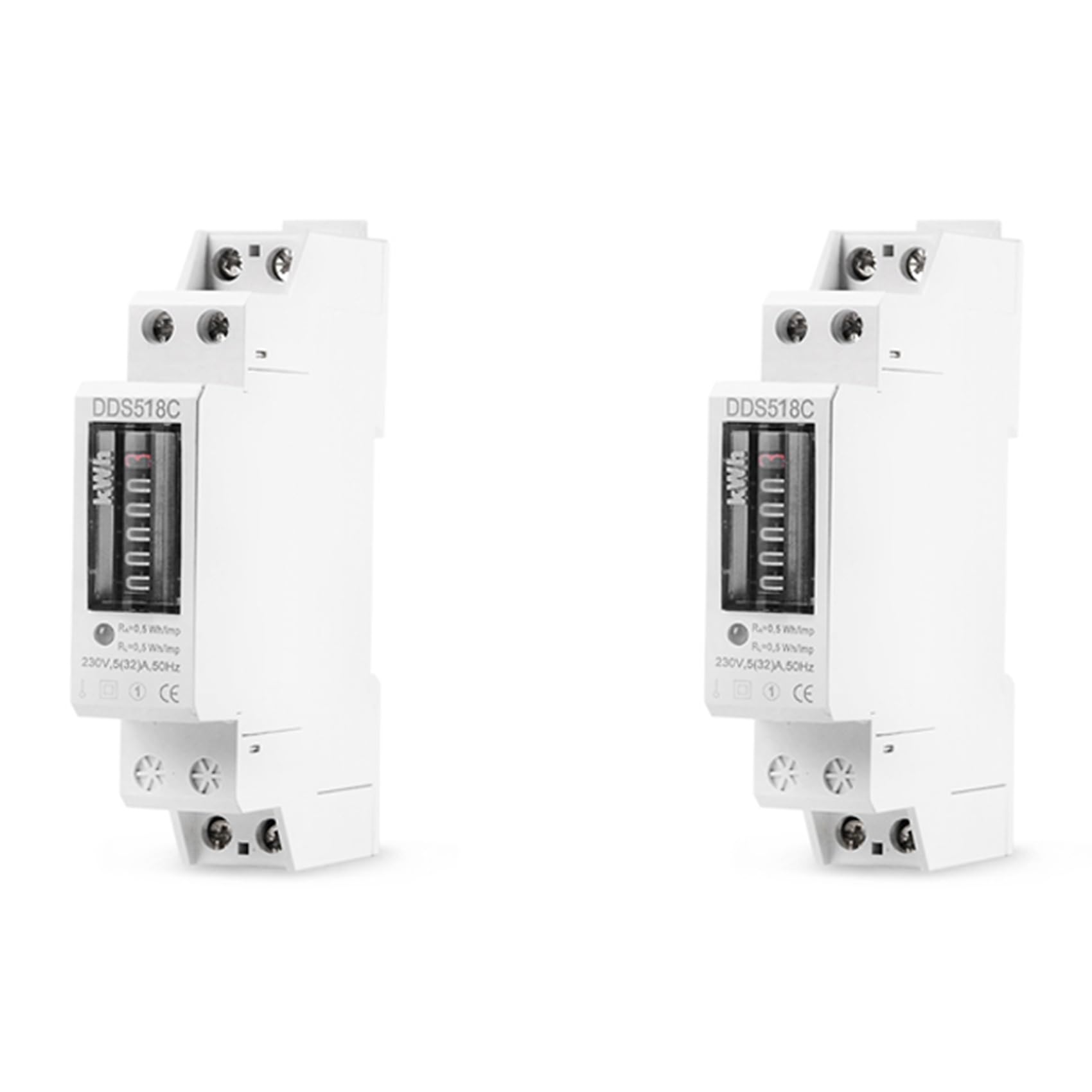 Jnchdghwa 2X Household Electronic Din Rail Single Phase Electricity Power Consumption Wattmeter Meter KWh Counter
