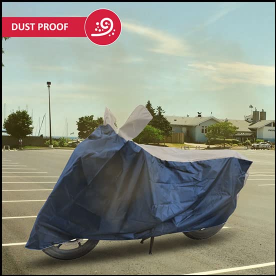 Image of All Weather Protection Scooty Cover for Jupiter 125 Large - Anti UV - Dustproof - Polyester Top of The Line Scooty Cover Blue Silver