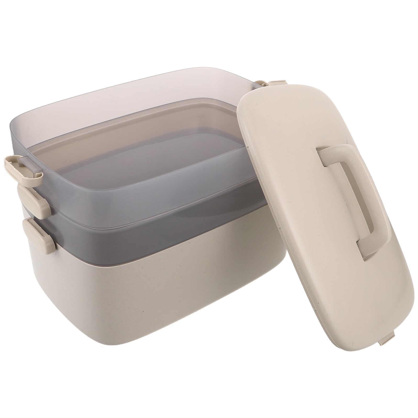 Caja de Medicamentos Portátil de Plástico Transparente de 3 Capas con Asa, Organizador Multiusos para Botiquín de Primeros Auxilios en Casa y Coche, Estuche de Almacenamiento