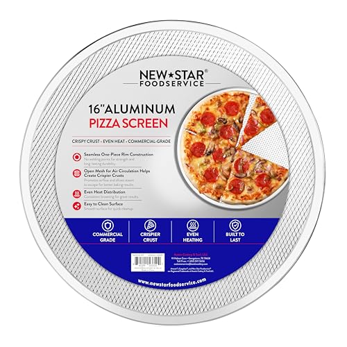 New Star Foodservice Restaurant-Grade Seamless Aluminum Pizza Baking Screen 16 Inch