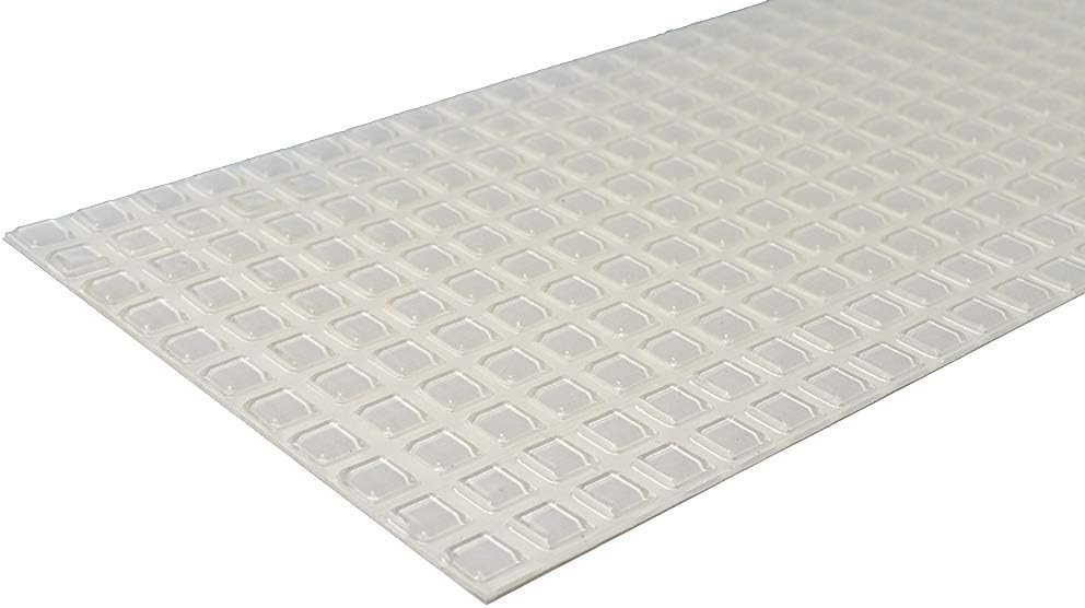 Bumper Specialties Self Adhesive Bumper Feet 0.400" x 0.100" (10.2mm x 2.5mm) Clear Square Polyurethane Pads for Industrial Surface Protection, 5,082 Pieces per Box, BS20