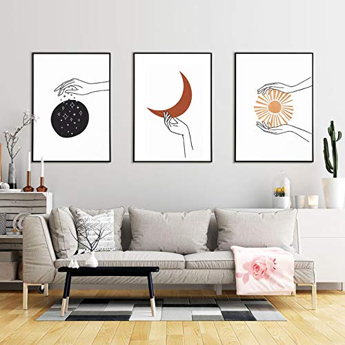 Affiches et impressions mains soleil lune décor à la maison photo 50x70cm
