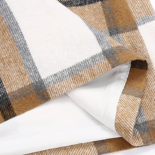 Pencil Skirt for Women Plaid Casual High Waisted Bodycon Mini Skirt Vintage Wool Tweed Plaid Mini Skirt4