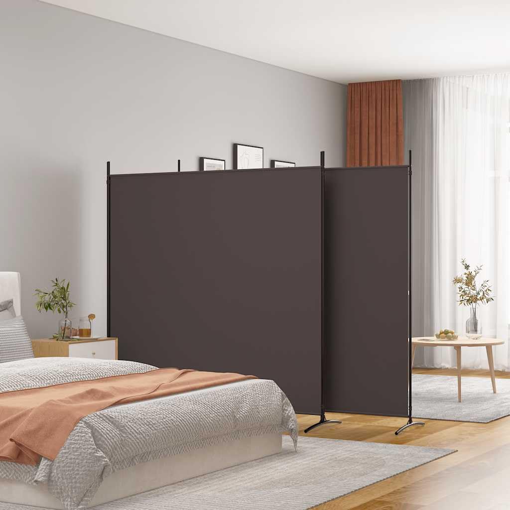 Paravento in tessuto marrone, 525 x 180 cm, pieghevole, autoportante, per soggiorno, camera da letto, ufficio, balcone, giardino, privacy