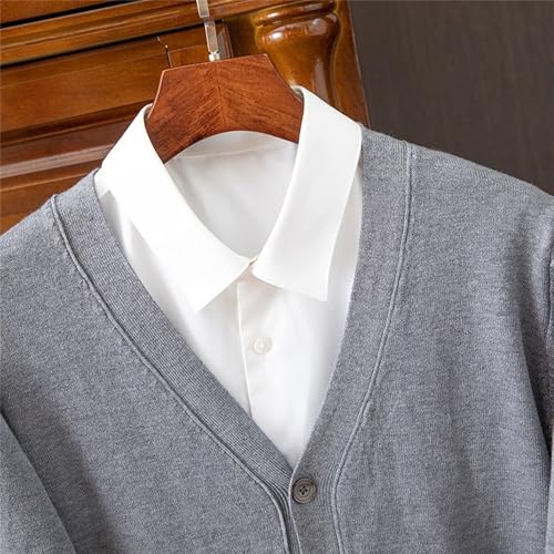 Men's V Neck Casual Lightweight Sweater Cardigan Solid Business Sweater Button Down Open Front Sweaters2