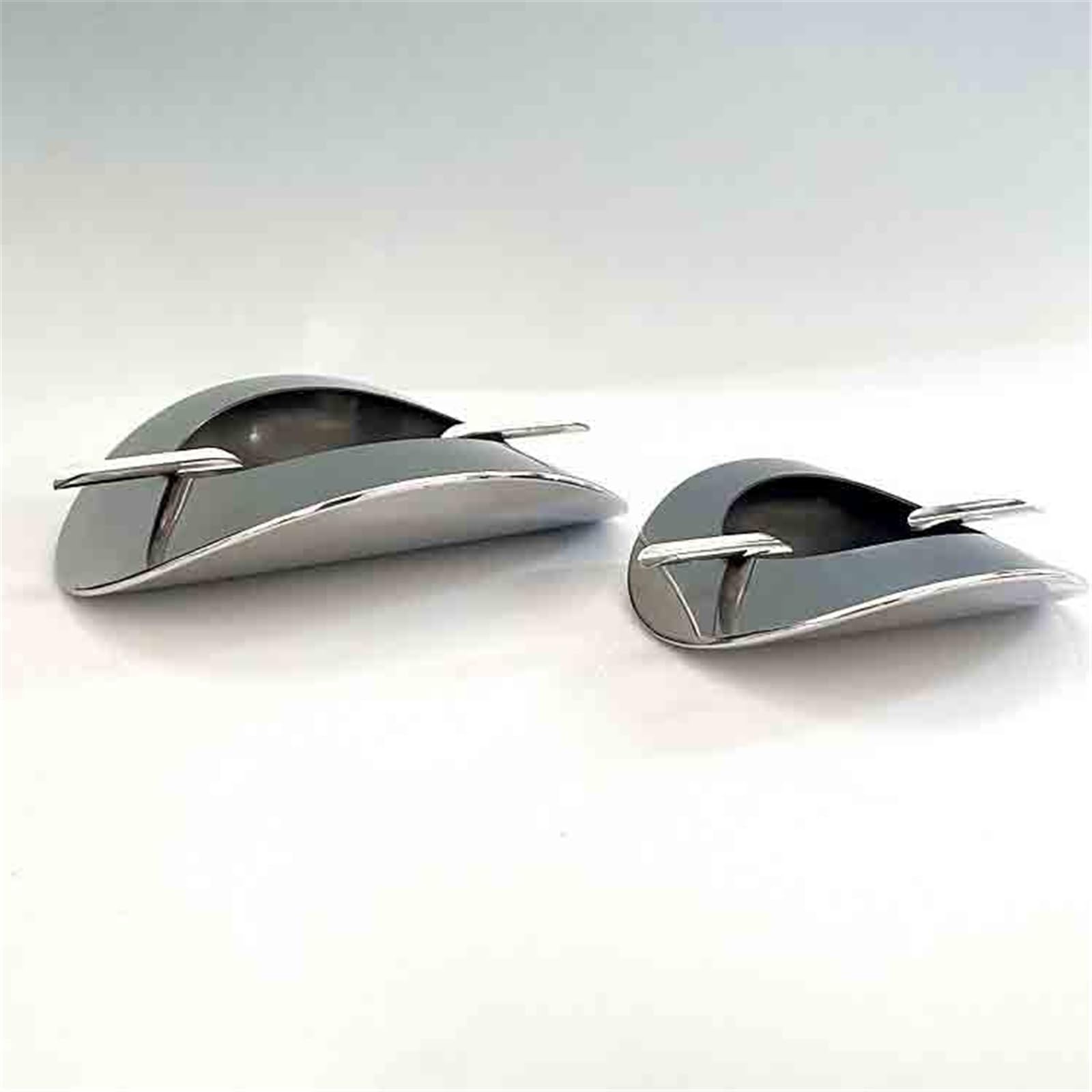 Cenicero de acero inoxidable para escritorio, adornos decorativos de mesa de interior, sala de té o estudio, elegantes accesorios de decoración del hogar, 7.5 x 7.5 x 2.5 pulgadas