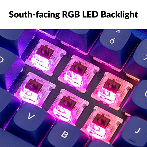 Image of Keychron Q3 RGB Tenkeyless Layout 87-Key QMK /VIA Programmable Macro Hot-swappable Wired Custom Mechanical Keyboard with Gateron G Pro Red Switch Double Gasket Compatible with Mac Windows Linux(Blue)