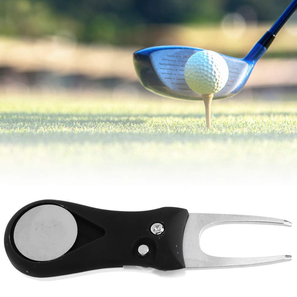 MAGT Forcelle da Golf Strumento di Riparazione Divot 11 x 3,2 x 1,5 cm Acciaio Inossidabile 304 Nero