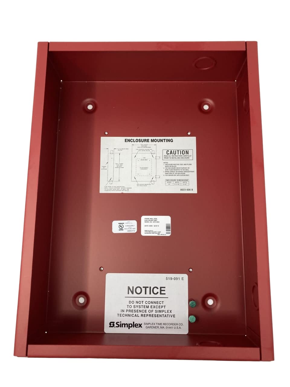SIMPLEX 2975-9053 - Box, Phone 4590-b,-c,-d, Smoke Detectors