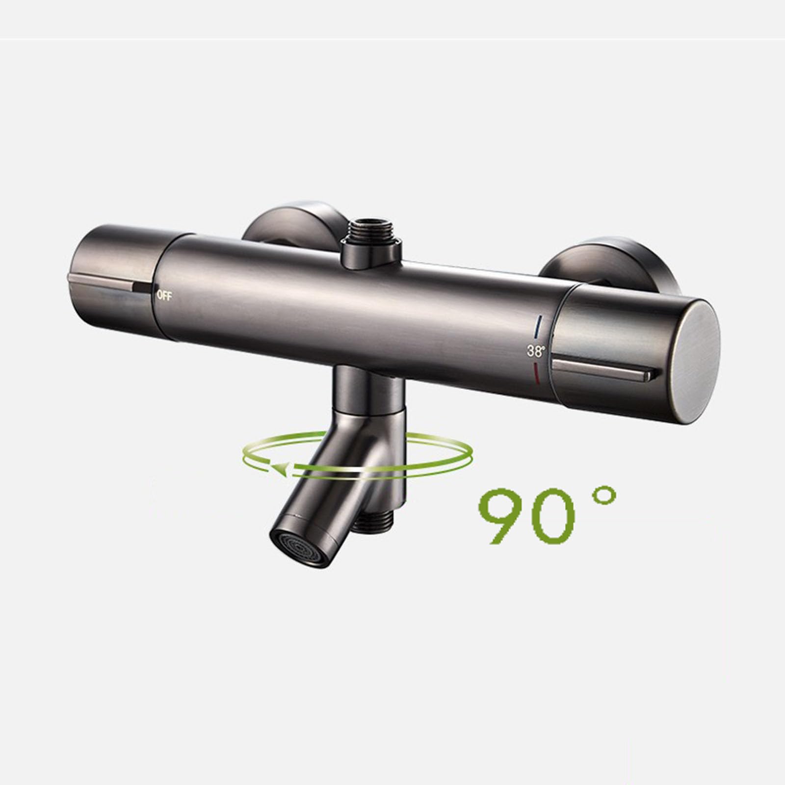 Columna de Ducha Termostática con Grifo Bañera Giratorio de 90° Cromado
